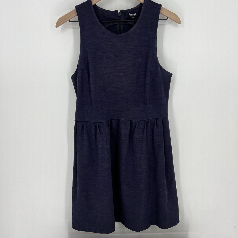 Madewell Womens Fit & Flare Dress Size Small Navy Blue Knee Length Sleeveless